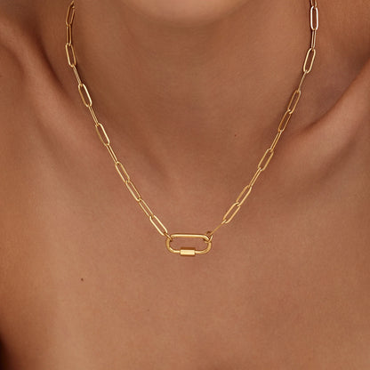 Carabiner Charm Lock Necklace