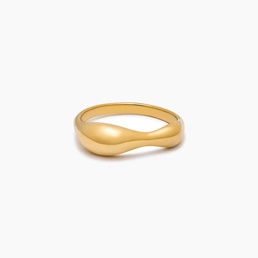 Sculpted Wave Statement Ring
