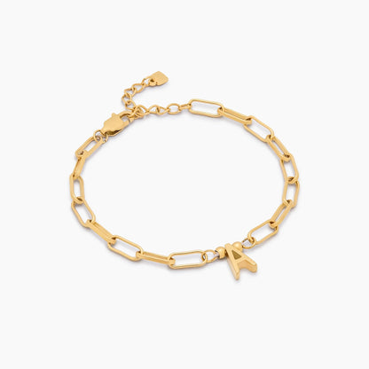 Paperclip Initial Charm Bracelet