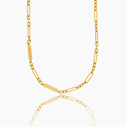 Engraved Name-Date Paperclip Necklace
