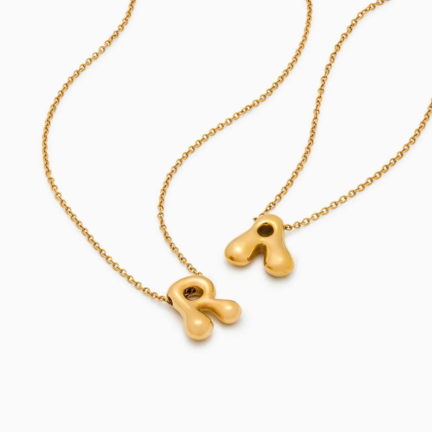 Bubble Statement Initial Necklace