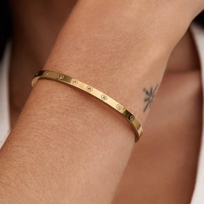 Crystal Heart Bangle