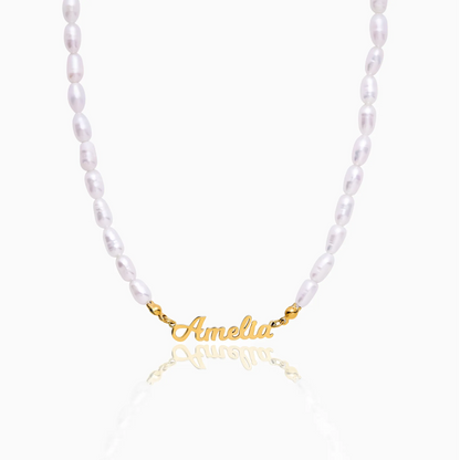 Statement Custom Name Pearl Necklace