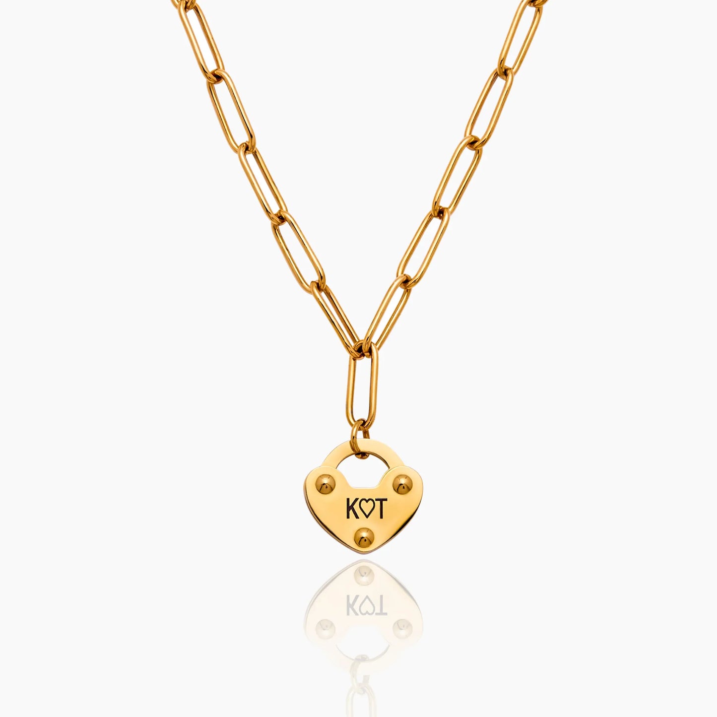 Heart Lock Initial Necklace